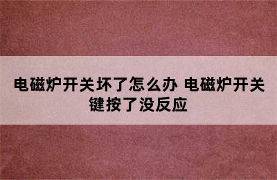 电磁炉开关坏了怎么办 电磁炉开关键按了没反应